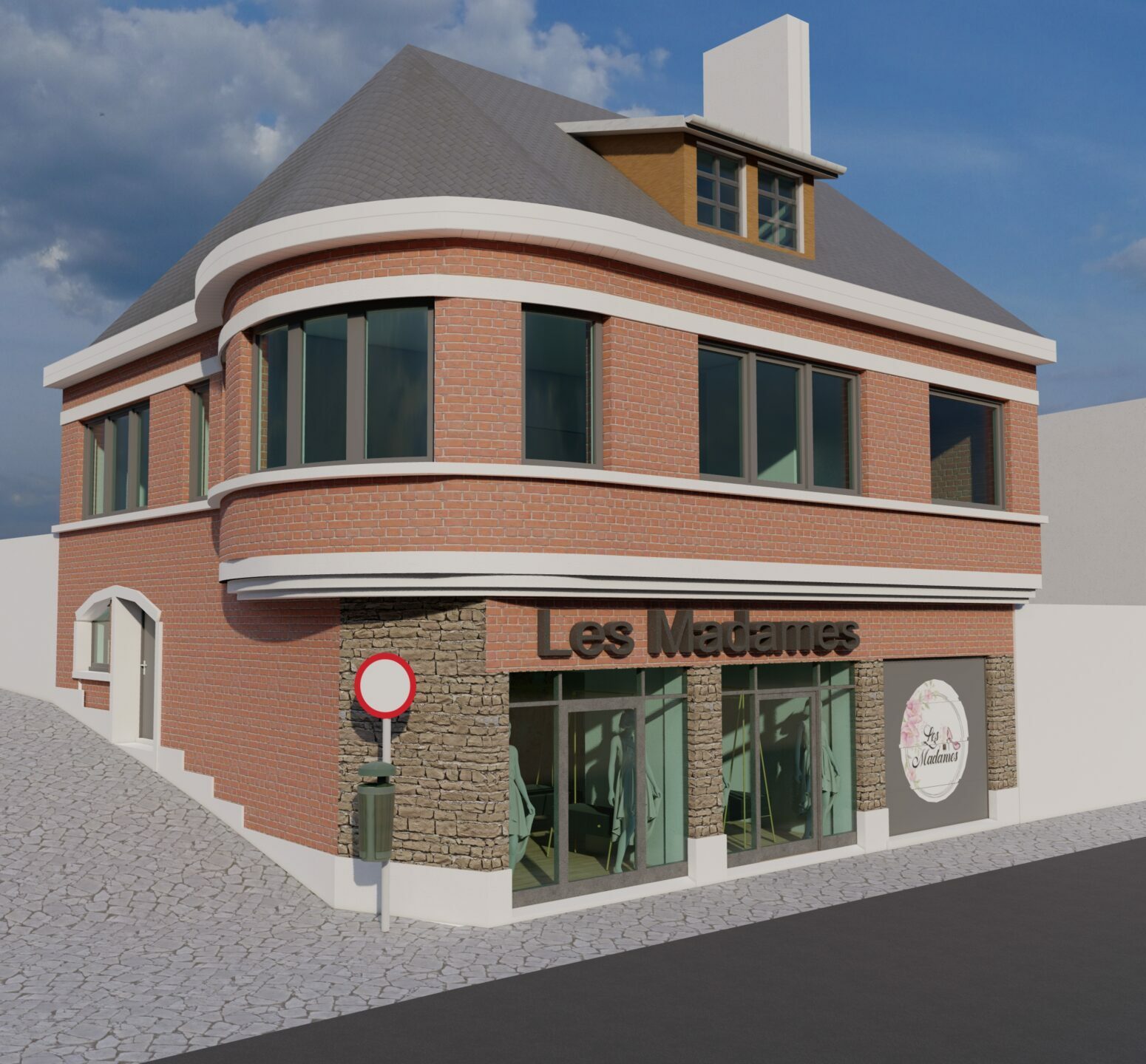 Façade rénovée – vitrines et enseigne intégrée